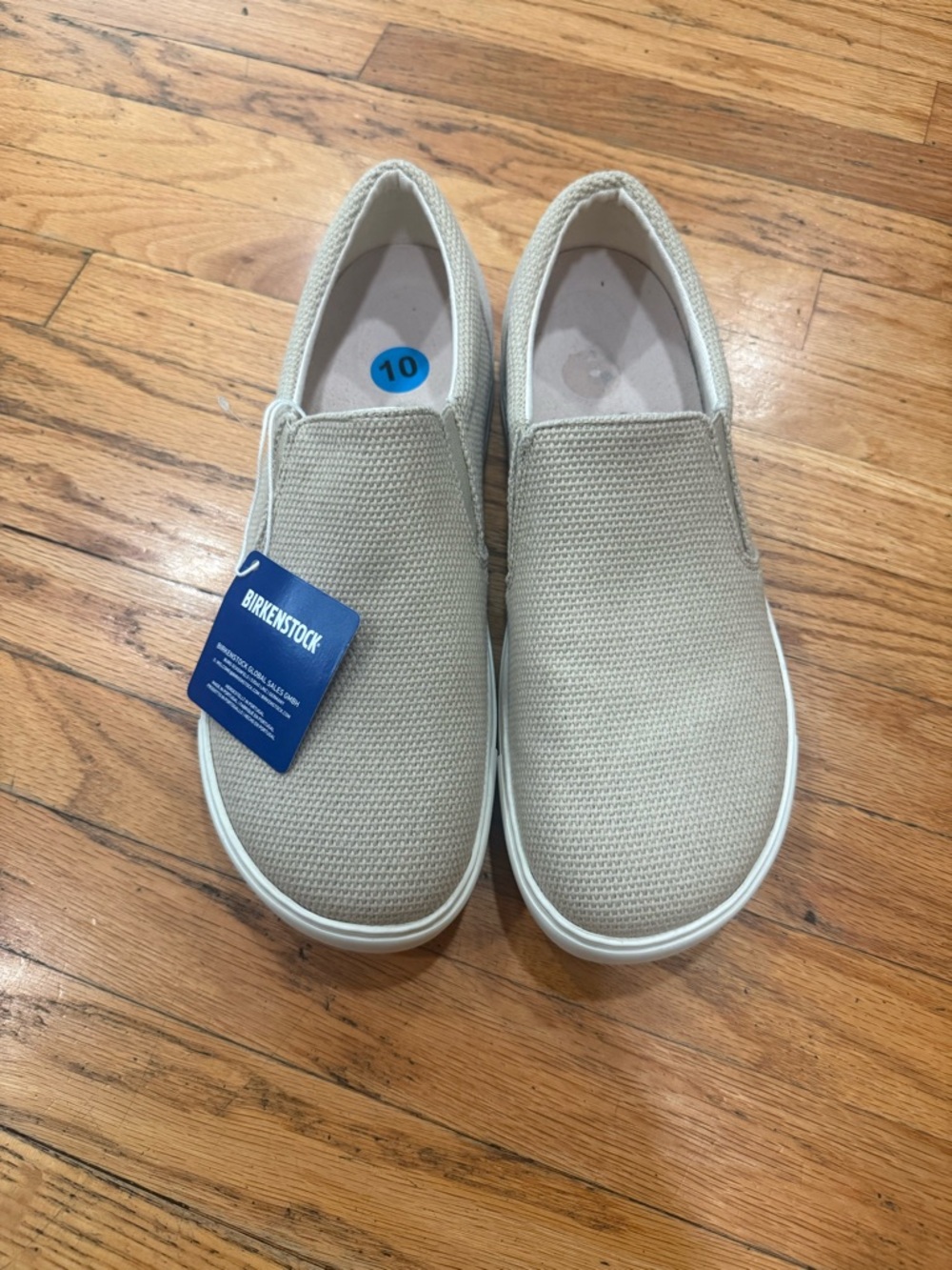 Birkenstock Men's Slip-On Canvas Loafers in Light Beige